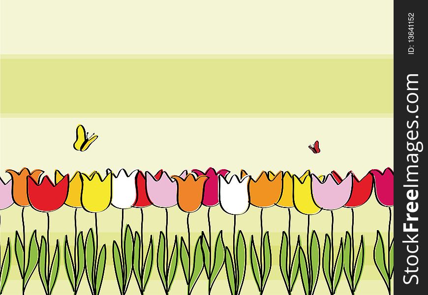 A greeting card with tulips