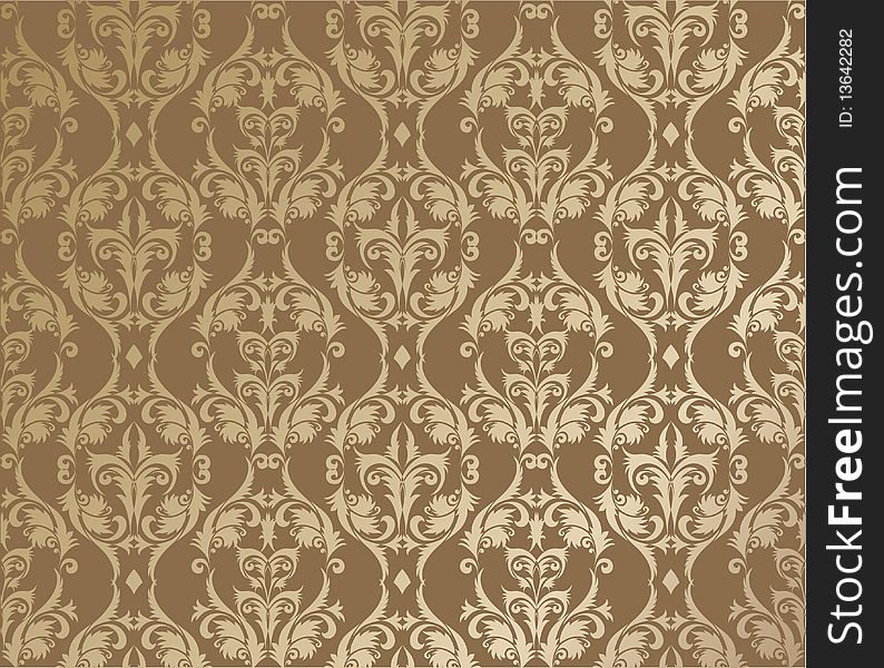 Golden background pattern on brown. Golden background pattern on brown