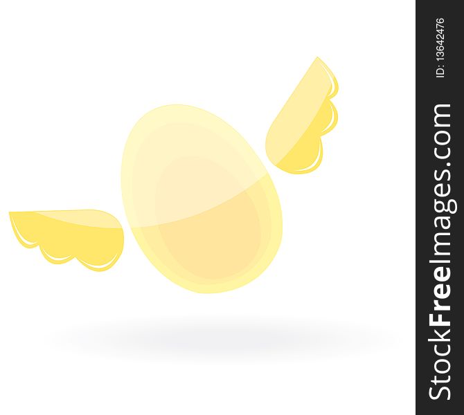 Easter icon - egg with wings. Vector illustration