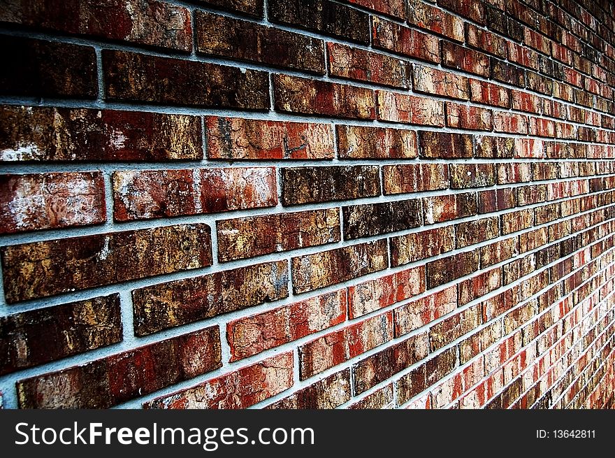 Closeup of a brick wall