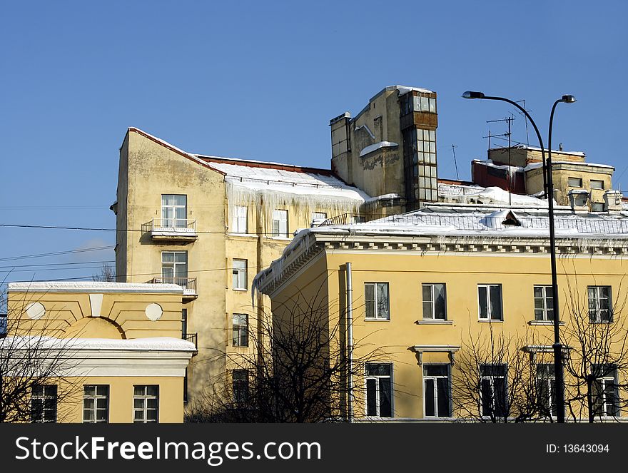 Saint Petersburg residencial house in winter. Saint Petersburg residencial house in winter