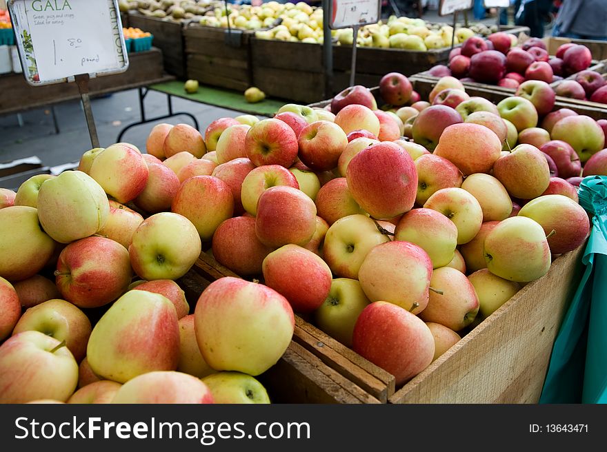 Apple Crates at a Farmer's Market