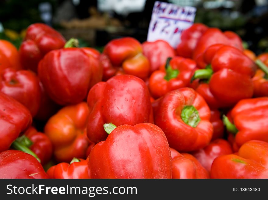 Red Peppers at the Farmer s  Market