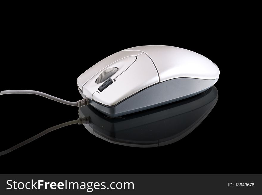 Computer mouse on a black background