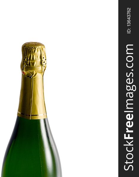 A bottle of champagne isolated