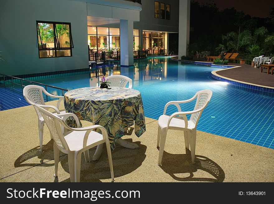 Hotel swimming pool in Thailand