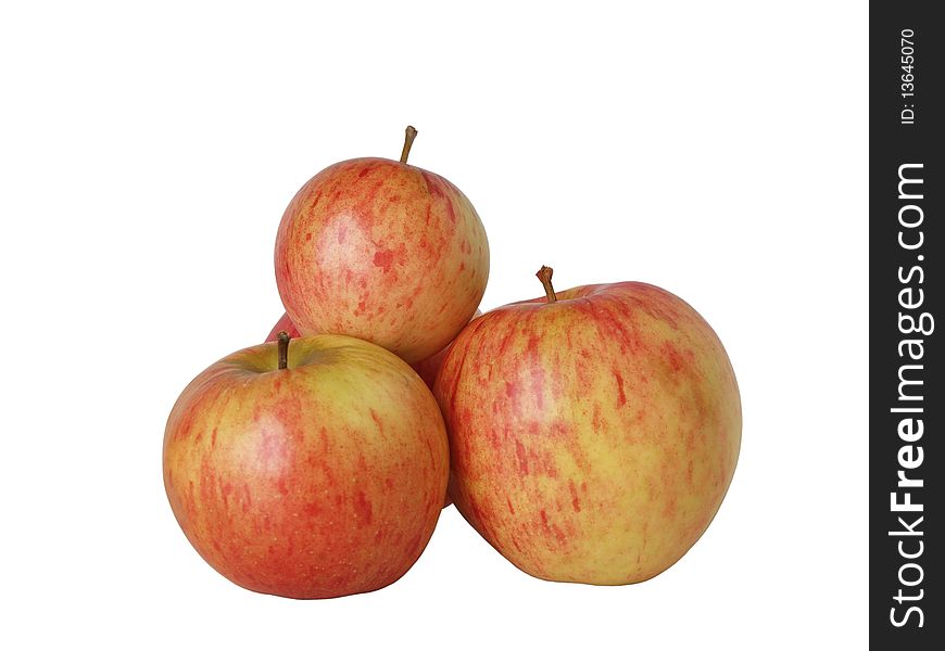 Some the big ripe apples on a white background isolated