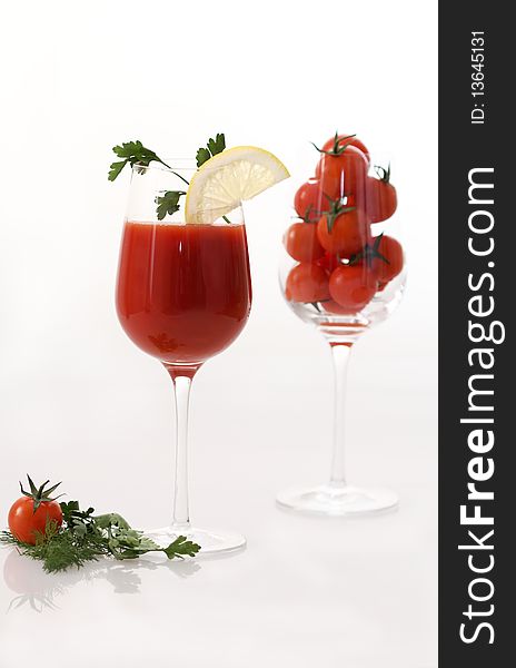 Tomato juice in the glass