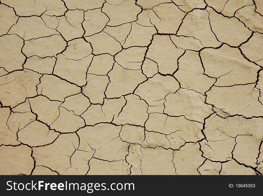 Dry cracked land-global warming. Dry cracked land-global warming