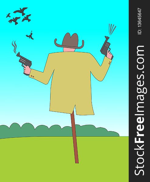 Scarecrow With Guns