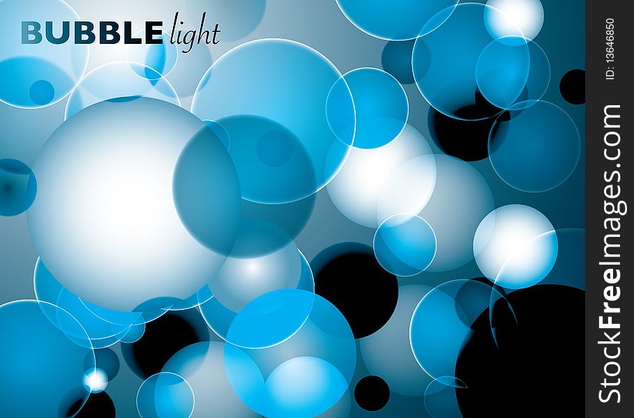 Bright light abstract background with bubbles of blue color. Bright light abstract background with bubbles of blue color