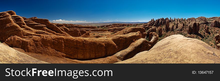 Panoramic view of arches national park