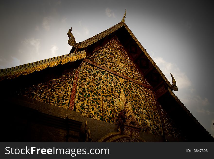 Temple chaingmai gold in thailand