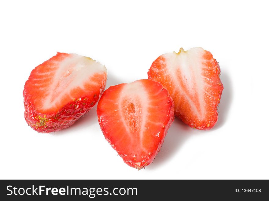 Group sliced fresh strawberries closeup. Group sliced fresh strawberries closeup