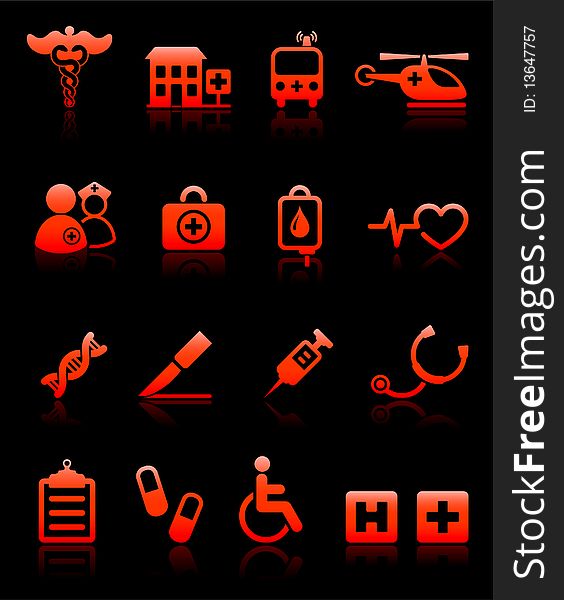 Hospital Emergency Icons Collection