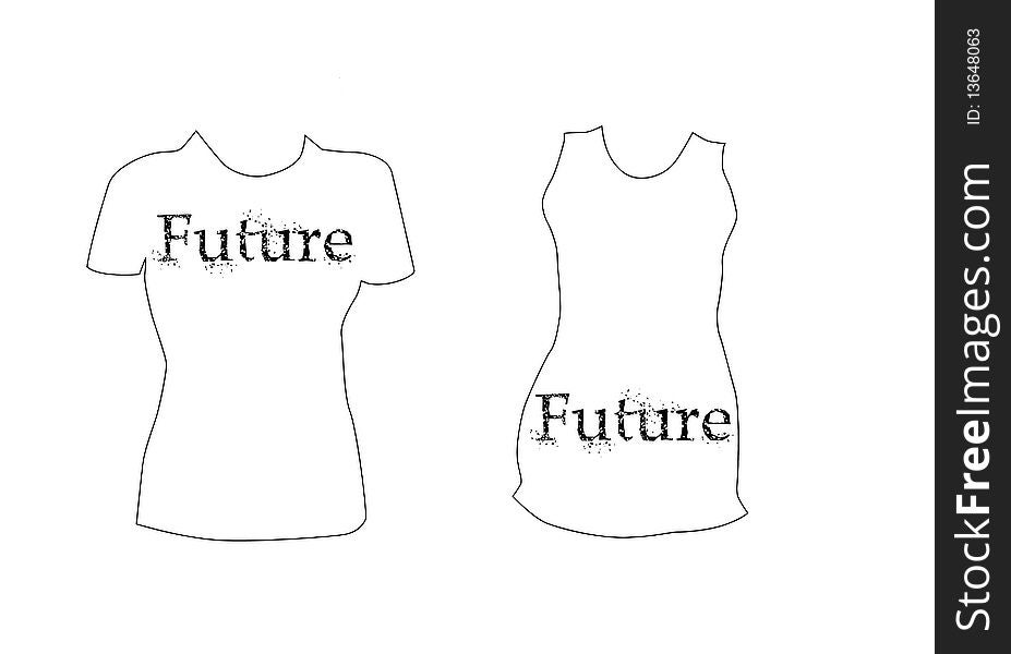 Women's t-shirt template with future text