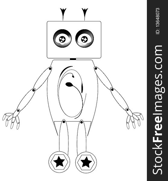 Abstract robot on white background