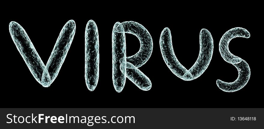 Illustration of the word Virus consisting of different virus shapes. Illustration of the word Virus consisting of different virus shapes.