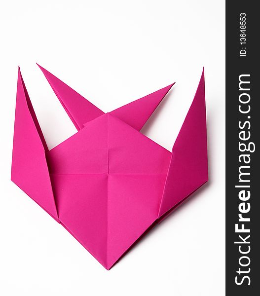 Hand made origami on a white background. Hand made origami on a white background