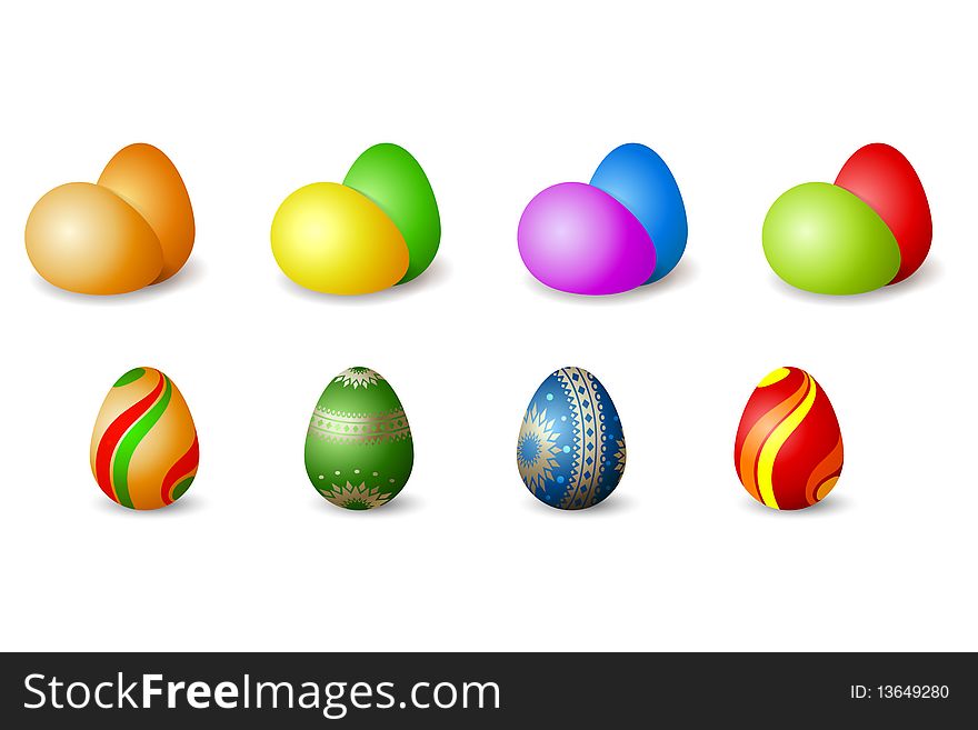 Painted Easter eggs,  illustration