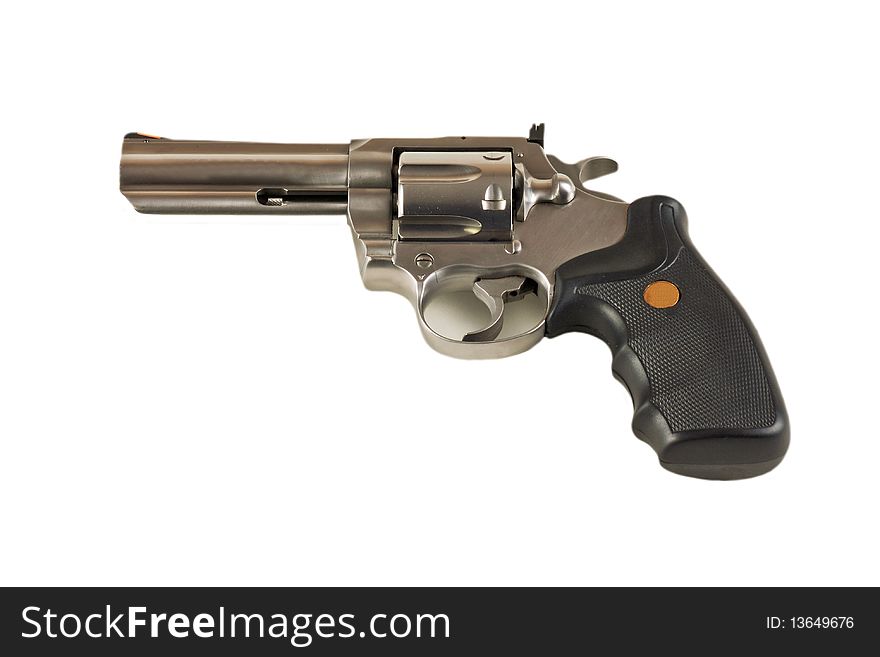 Magnum revolver on white background