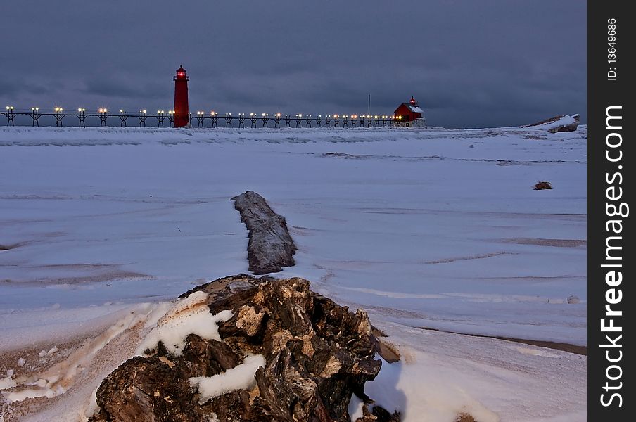 Lake Michigan Winter Landscape