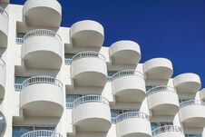 Balconies Of A Modern Building . Blue Sky Background Royalty Free Stock Images