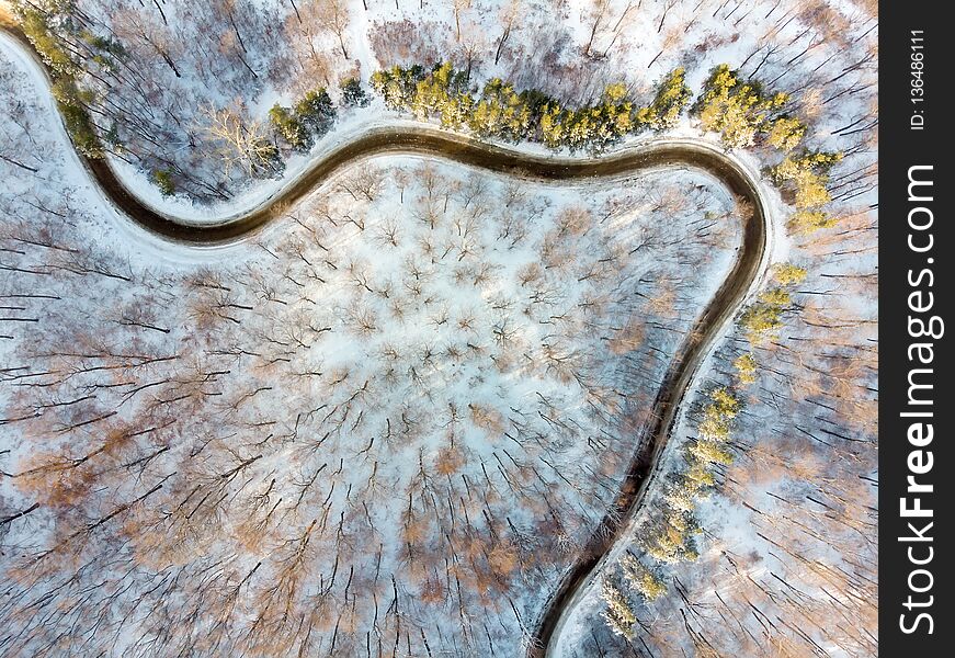 Drone photography above serpent road