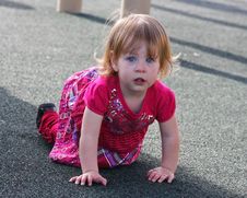 Crawling Little Girl Royalty Free Stock Image