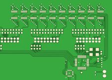 PCB, The Printed-circuit-board (3D). Royalty Free Stock Photography