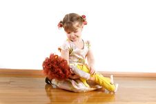 Little Girl With Doll Stock Images Little Girl With Doll Stock Images