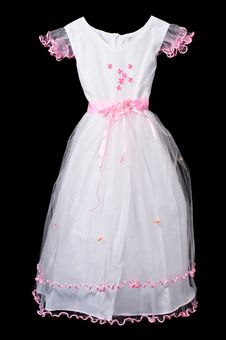 White And Pink Flower Girl Wedding Dress Royalty Free Stock Photography White And Pink Flower Girl Wedding Dress Royalty Free Stock Photography