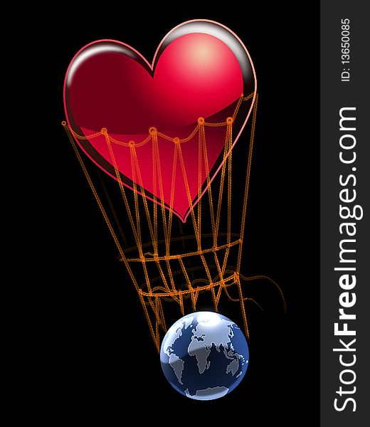 Love - the foundation of life on Earth. An abstract illustration using conventional symbols. Love - the foundation of life on Earth. An abstract illustration using conventional symbols.