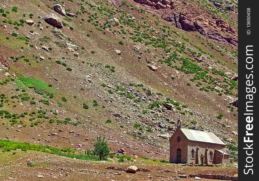 Solitary church in the middle of the mountain. Solitary church in the middle of the mountain.