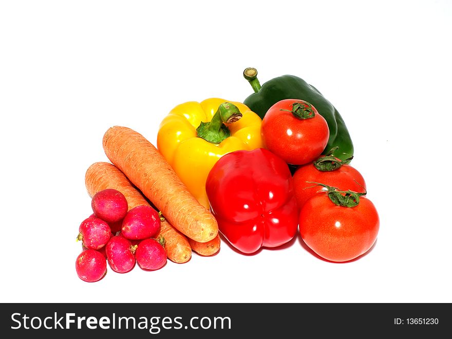 Large page of food assortment on white background