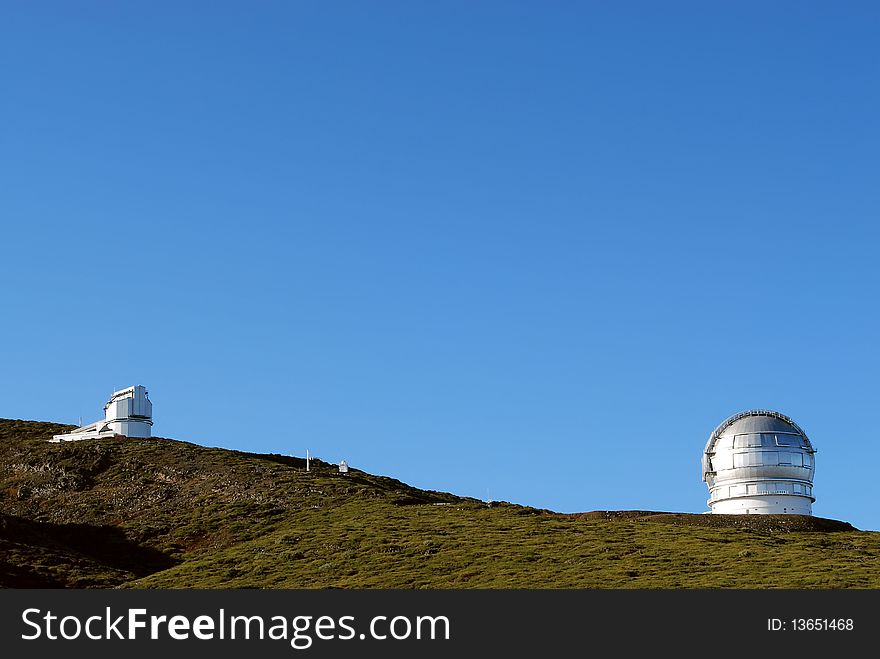 Telescope at Rocke de Los Muchachos, La Palma, Spain. Telescope at Rocke de Los Muchachos, La Palma, Spain