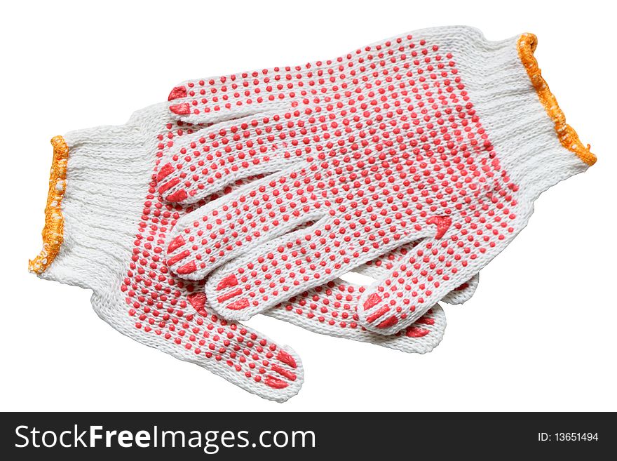 Protective gloves isolated on white background with clipping path