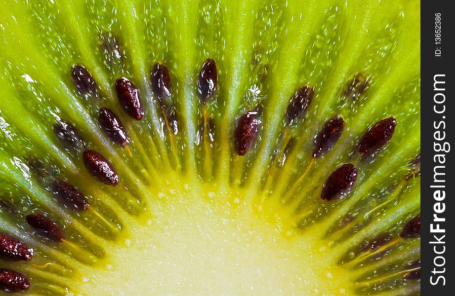 Macro picture of a kiwi fruit