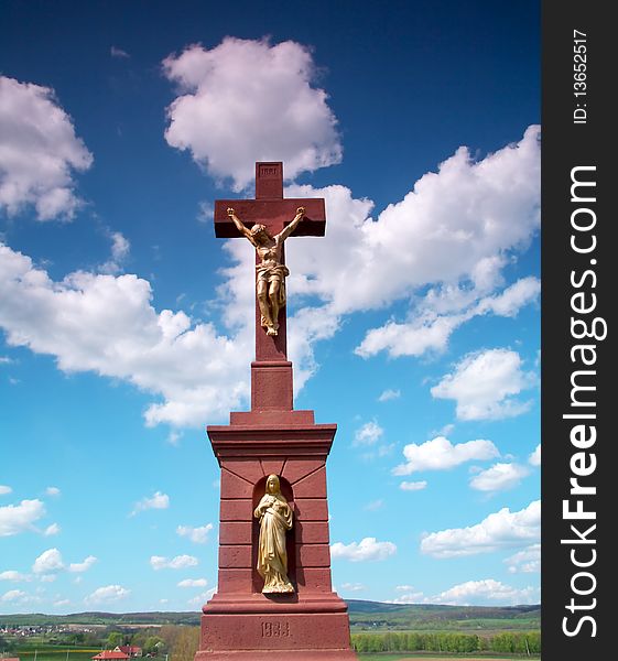 Jesus On The Cross With Clouds