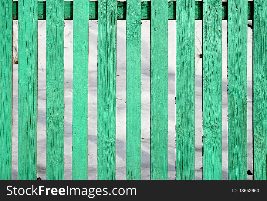 Light green wooden fence