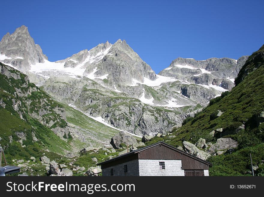 Summer morning in Switzerland mountains. Summer morning in Switzerland mountains