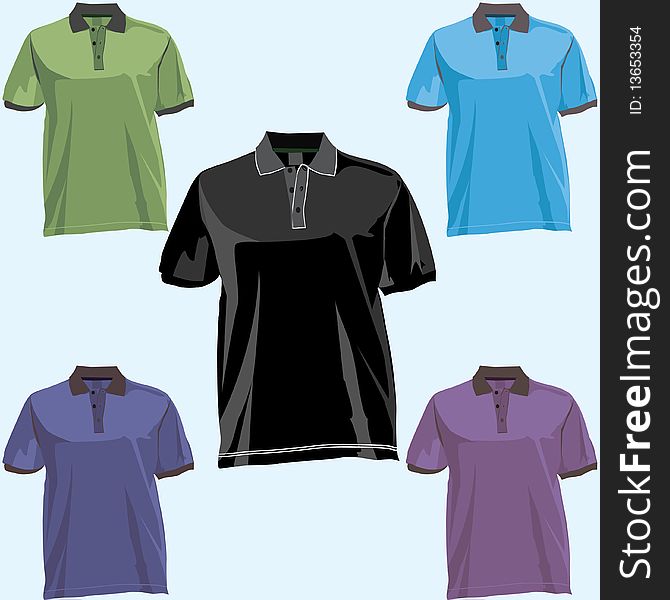 Polo t Shirt template front and back