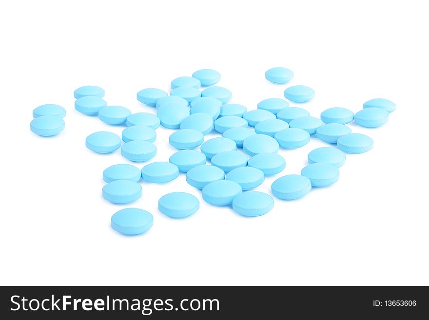 Some Tablets on white background (close up, isolated)