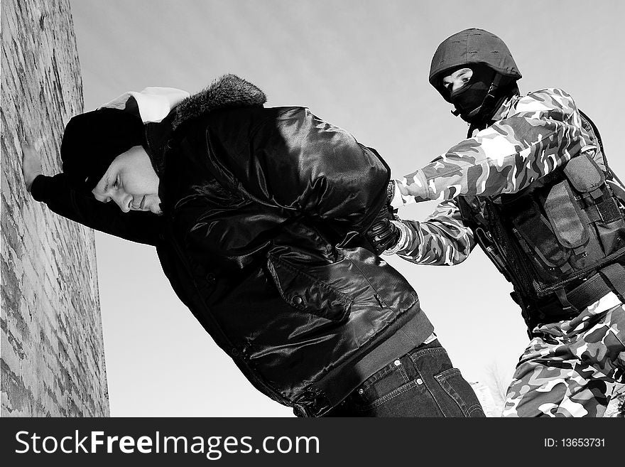 Military Officer Arresting Criminal