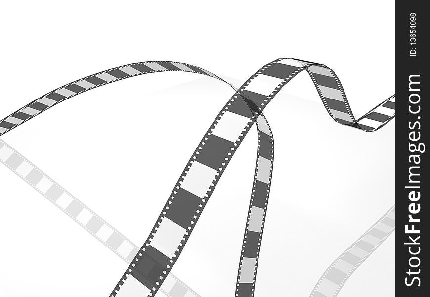 3d illustration of a film on white background isolated. 3d illustration of a film on white background isolated