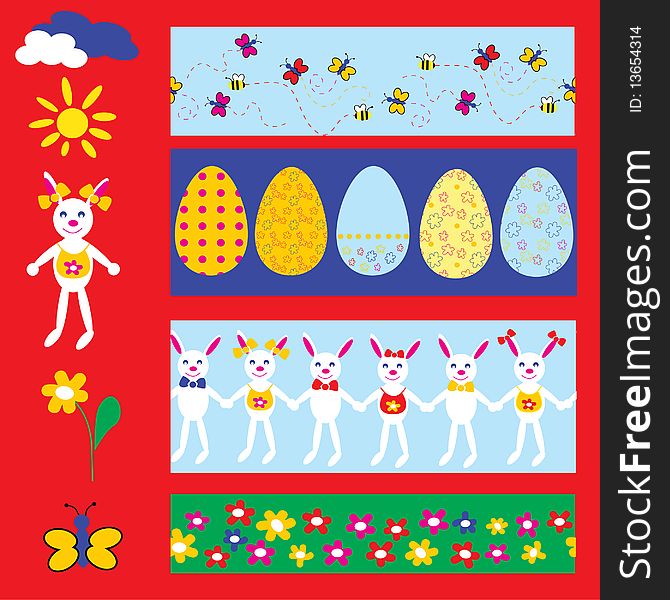 The Peaster seamless.The Egg with bright floral drawing. The Peaster seamless.The Egg with bright floral drawing.