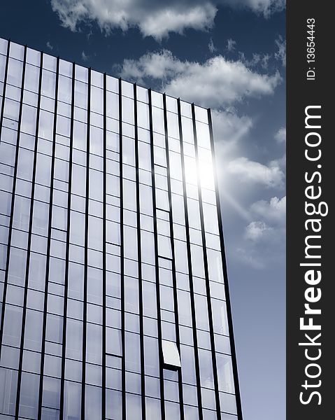 Blue-gray tone of the modern office building. Blue-gray tone of the modern office building