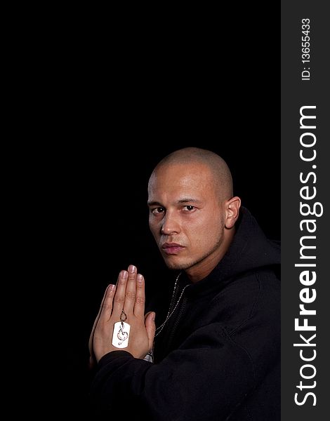 Young man praying