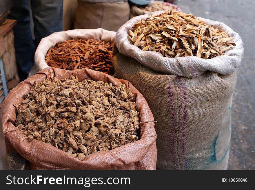 Indian spices at the market