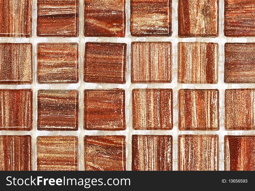 Closeup of Brown Mosaic tiles